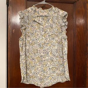 Floral LOFT Shell Top - Sleeveless Blouse